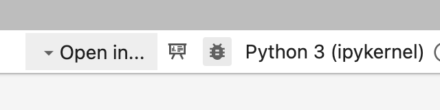JupyterLab toolbar highlighting the debugger icon